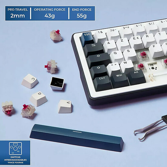 Clavier PC The G-Lab Keyz Elite 200 Blanc/Noir - Autre vue