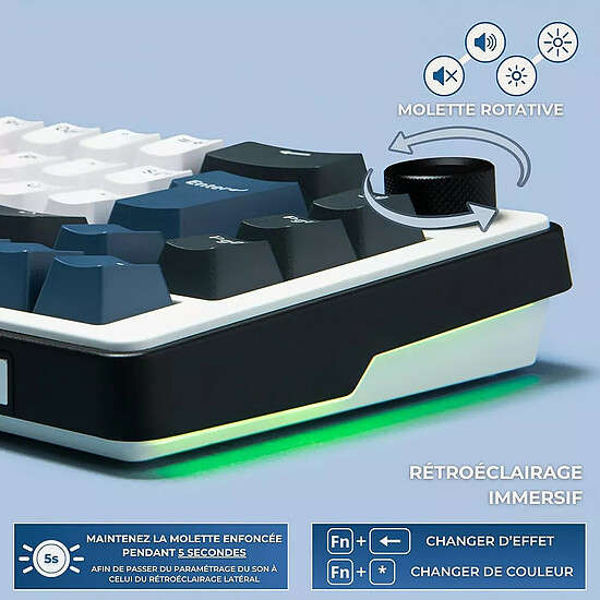 Clavier PC The G-Lab Keyz Elite 200 Blanc/Noir - Autre vue