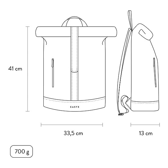 Sac, sacoche et housse Casyx Tornado Maxi - Noir Furtif - Autre vue