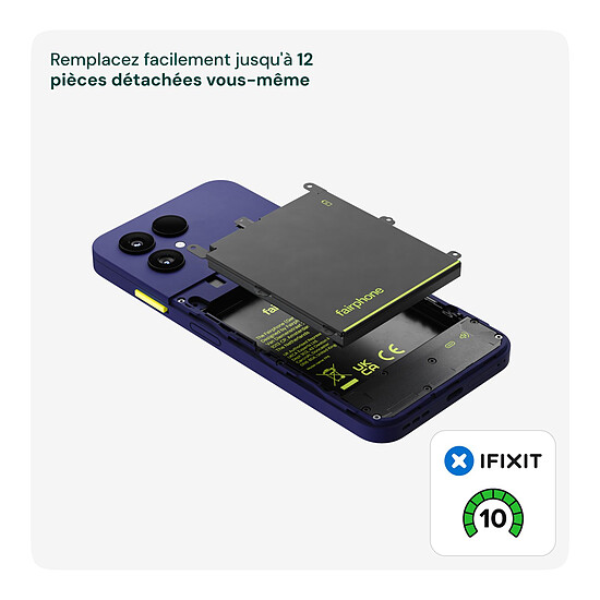 Smartphone Fairphone 6+ Bleu Cobalt - 256 Go - 12 Go - Autre vue