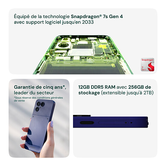 Smartphone Fairphone 6+ Noir Horizon - 256 Go - 12 Go - Autre vue