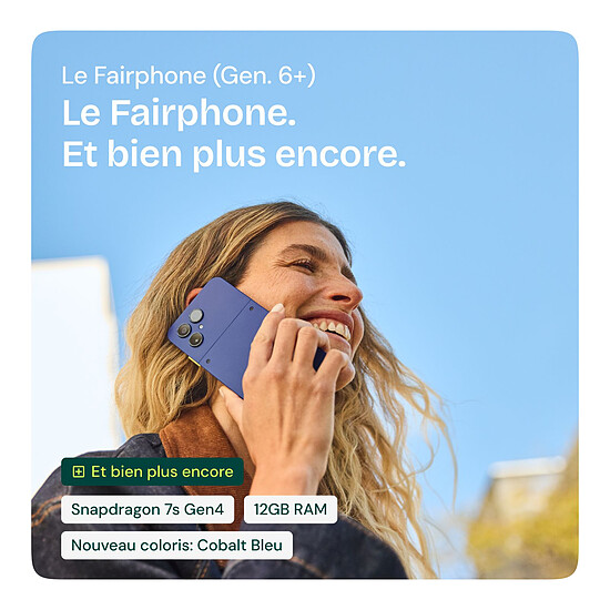 Smartphone Fairphone 6+ Noir Horizon - 256 Go - 12 Go - Autre vue