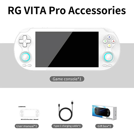 Console rétrogaming Anbernic RG vita Pro 128 Go Blanc - Autre vue