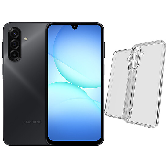 Smartphone Samsung Galaxy A17 5G Noir + Zagg Crystal Defence Case - 128 Go - 4 Go - Autre vue