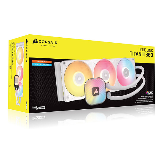 Watercooling AIO Corsair iCUE LINK TITAN II 360 RX RGB Blanc - Autre vue
