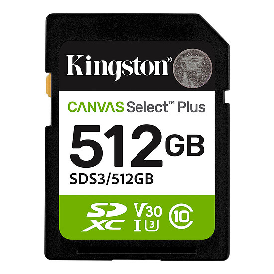 Carte SD Kingston Canvas Select Plus SDS3/512GB - Autre vue