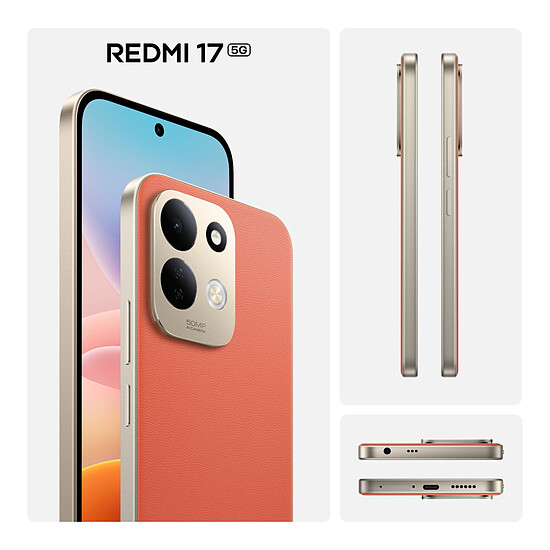 Smartphone Xiaomi Redmi 17 5G Orange - 128 Go  - Autre vue