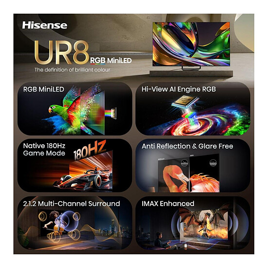 TV Hisense 65UR8S - TV 4K UHD HDR - 164 cm   - Autre vue