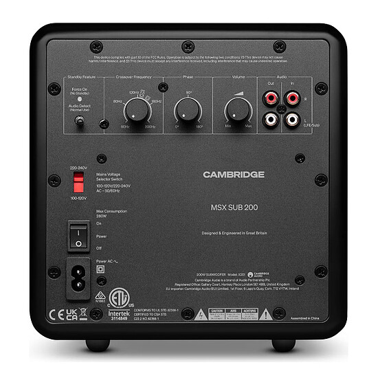Subwoofer / Caisson de basses Cambridge Audio MSX Sub 200 Noir - Autre vue