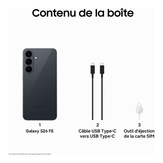 Smartphone Samsung Galaxy S26 FE Graphite - 128 Go - Autre vue