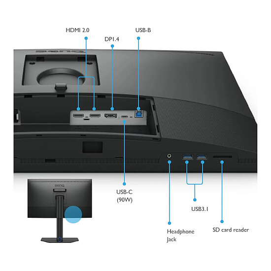 Écran PC BenQ 27" LED - SW272QN - Autre vue