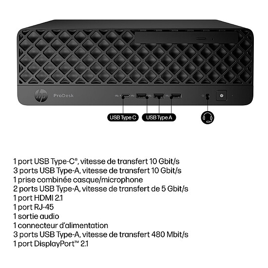 PC de bureau HP ProDesk 4 SFF G1i Desktop AI PC (9H7K4ET)  - Autre vue