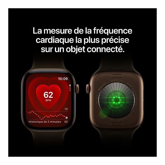 Montre connectée Apple Watch Series 12 GPS + Cellular 42 mm Aluminium Bronze sombre Bracelet Sport Olive S/M - Autre vue