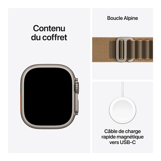 Montre connectée Apple Watch Ultra 4 GPS + Cellular 49 mm Titane naturel Boucle Alpine Désert L - Autre vue