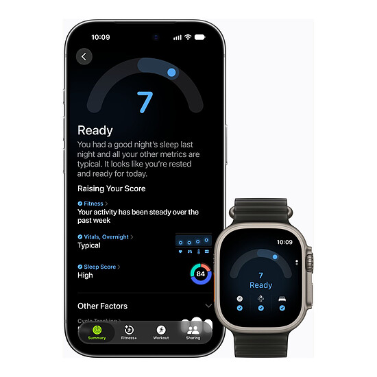 Montre connectée Apple Watch Ultra 4 GPS + Cellular 49 mm Titane naturel Boucle Trail Sable S/M - Autre vue
