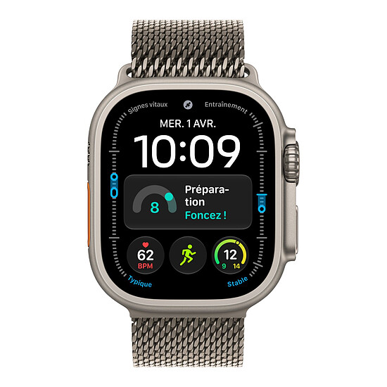 Montre connectée Apple Watch Ultra 4 GPS + Cellular 49 mm Titane naturel Bracelet Milanais Titane naturel S - Autre vue
