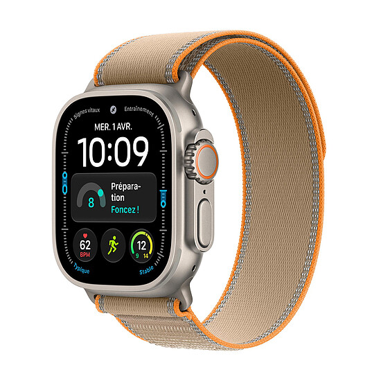 Montre connectée Apple Watch Ultra 4 GPS + Cellular 49 mm Titane naturel Boucle Trail Sable S/M - Autre vue