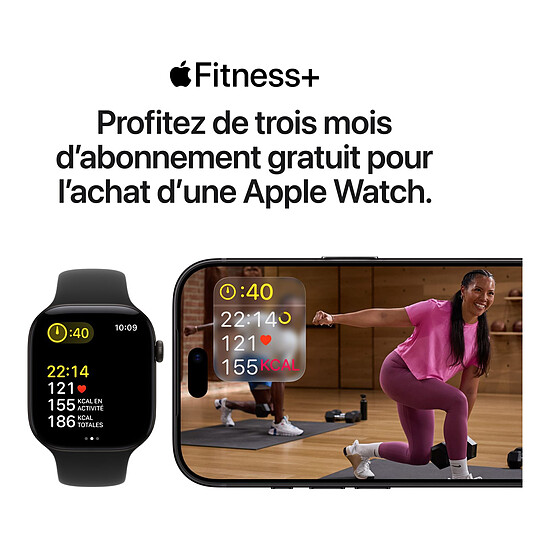 Montre connectée Apple Watch SE 3 GPS + Cellular 44 mm Aluminium Minuit Bracelet Sport Bleu marine M/L - Autre vue