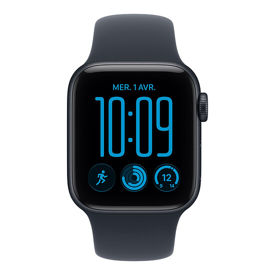 Montre connectée Apple Watch SE 3 GPS 40 mm Aluminium Minuit Bracelet Sport Bleu marine S/M - Autre vue