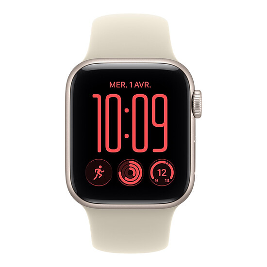 Montre connectée Apple Watch SE 3 GPS 44 mm Aluminium Lumière Stellaire Bracelet Sport Sable S/M - Autre vue