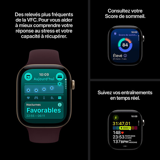 Montre connectée Apple Watch Series 12 GPS + Cellular 46 mm Titane Naturel Bracelet Milanais Naturel M/L - Autre vue