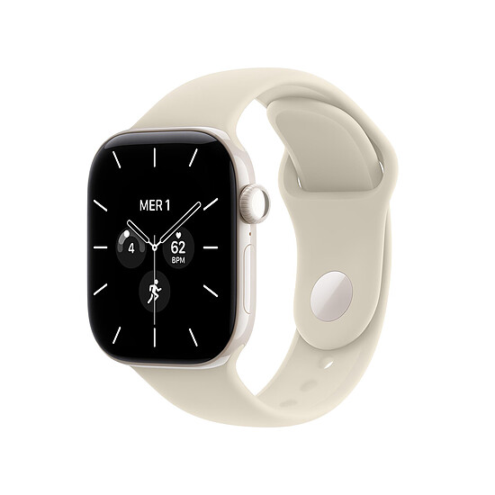 Montre connectée Apple Watch Series 12 GPS + Cellular 42 mm Céramique Blanc nacré Bracelet Sport Sable S/M - Autre vue