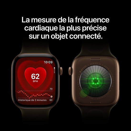 Montre connectée Apple Watch Series 12 GPS 46 mm Aluminium Bronze sombre Bracelet Milanais Bronze sombre M/L - Autre vue