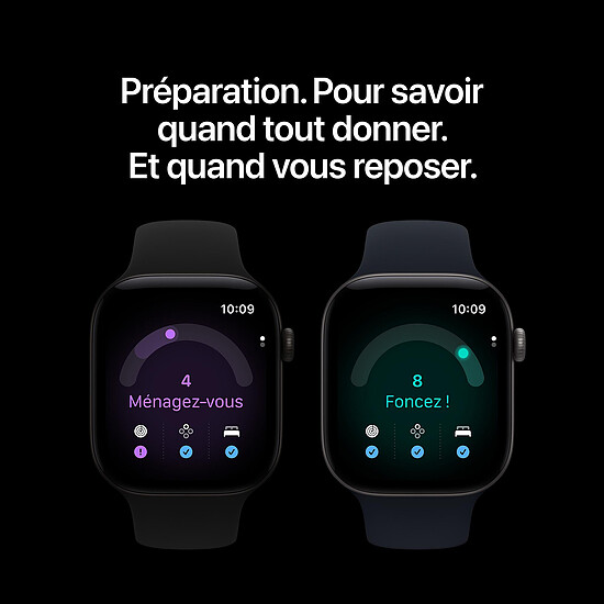 Montre connectée Apple Watch Series 12 GPS 46 mm Aluminium Bronze sombre Bracelet Milanais Bronze sombre M/L - Autre vue
