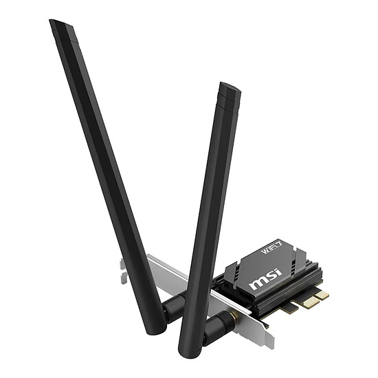 Carte réseau MSI HERALD BE6500 GPBE65 - Adaptateur PCIe Wi-Fi 7 + Bluetooth - Autre vue