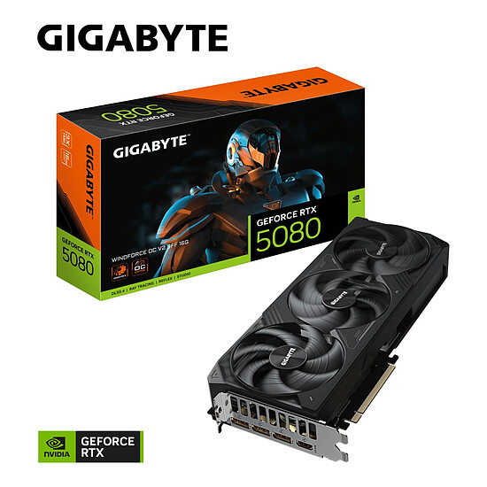 Carte graphique Gigabyte GeForce RTX 5080 WINDFORCE OC V2 SFF 16G - Autre vue