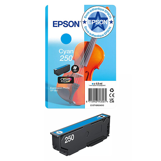 Cartouche d'encre Epson Singlepack Violon 250 Cyan - Autre vue