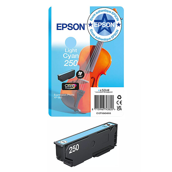 Cartouche d'encre Epson Singlepack Violon 250 Cyan clair - Autre vue
