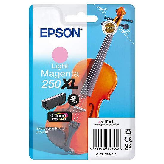 Cartouche d'encre Epson Singlepack Violon 250XL Magenta clair - Autre vue