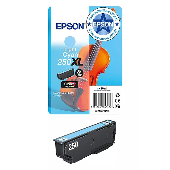 Cartouche d'encre Epson Singlepack Violon 250XL Cyan clair - Autre vue
