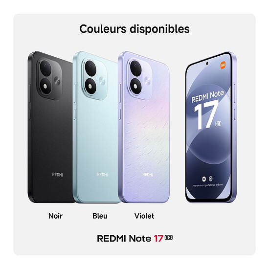 Smartphone Xiaomi Redmi Note 17 5G Bleu - 128 Go - 6Go - Autre vue