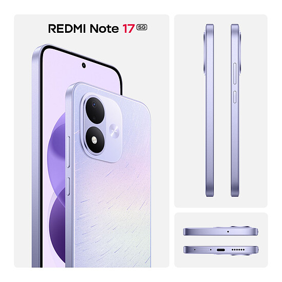 Smartphone Xiaomi Redmi Note 17 5G Violet - 128 Go - 6Go  - Autre vue
