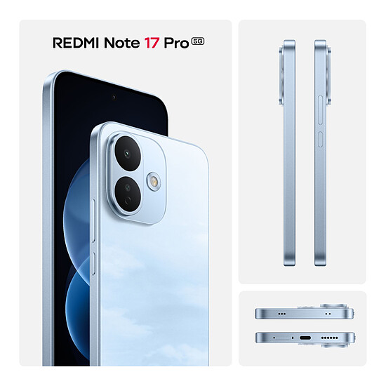 Smartphone Xiaomi Redmi Note 17 Pro 5G Bleu - 256 Go - 6 Go  - Autre vue