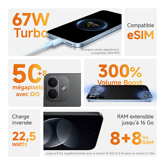 Smartphone Xiaomi Redmi Note 17 Pro 5G Bleu - 256 Go - 6 Go  - Autre vue