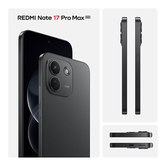 Smartphone Xiaomi Redmi Note 17 Pro Max 5G Noir - 256 Go - 8 Go - Autre vue