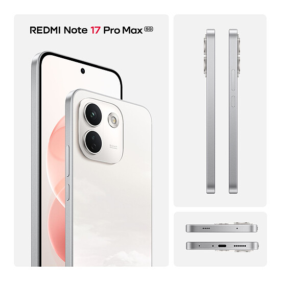 Smartphone Xiaomi Redmi Note 17 Pro Max 5G Blanc - 256 Go - 8 Go  - Autre vue
