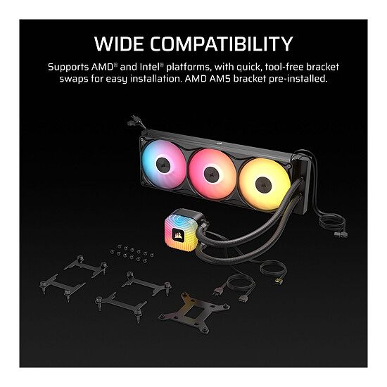 Watercooling AIO Corsair Nautilus II 360 RS ARGB Noir - Autre vue