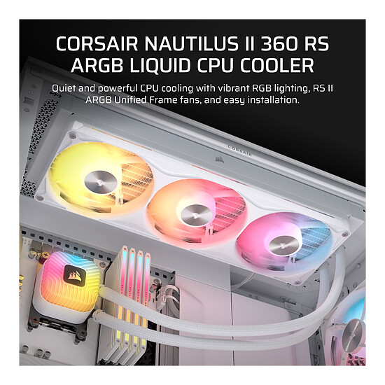 Watercooling AIO Corsair Nautilus II 360 RS ARGB Blanc - Autre vue