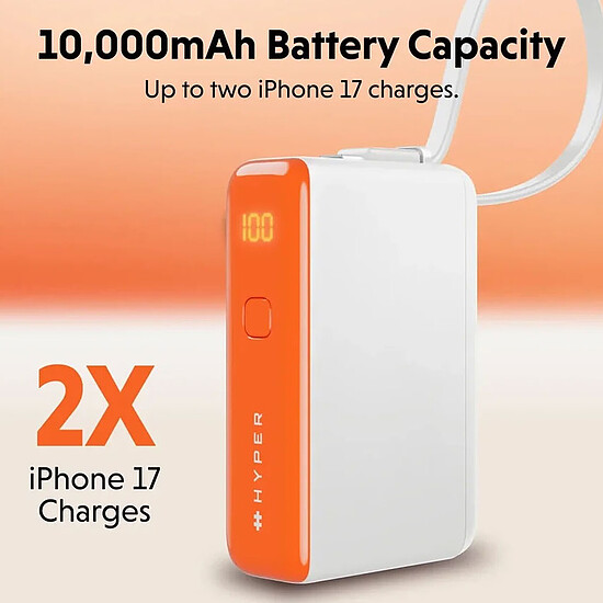 Batterie et powerbank Hyper HyperJuice Flex 10K 30W Powerbank - Orange - Autre vue