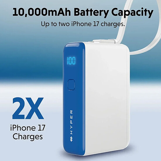 Batterie et powerbank Hyper HyperJuice Flex 10K 30W Powerbank - Bleu - Autre vue
