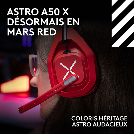 Casque micro Logitech G Astro A50 X LIGHTSPEED Rouge - Autre vue