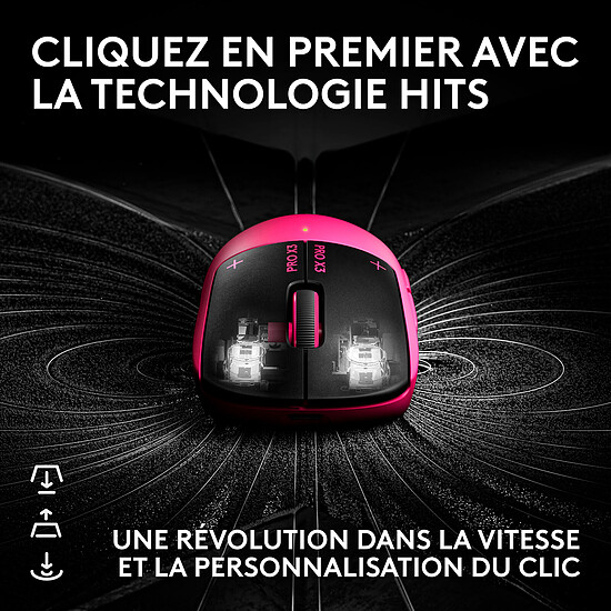 Souris PC Logitech G Pro X3 Superstrike - Éclipse magenta - Autre vue