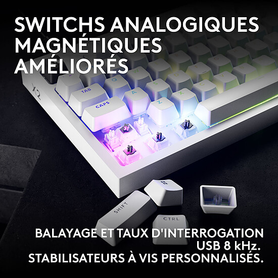 Clavier PC Logitech G Pro X2 Rapid - Blanc - Autre vue