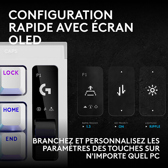 Clavier PC Logitech G Pro X2 Rapid - Blanc - Autre vue