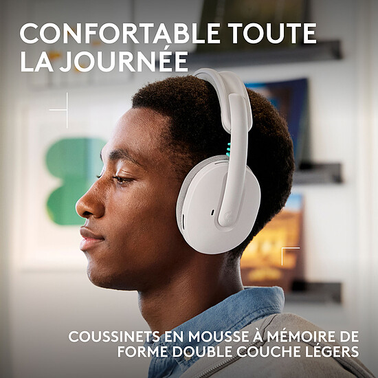 Casque micro Logitech G G325 Lightspeed - Blanc - Autre vue