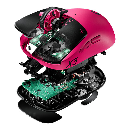 Souris PC Logitech G Pro X3 Superstrike - Éclipse magenta - Autre vue